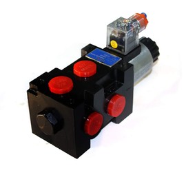 Futchoy 12V DC 3625PSI Durable Hydraulic Solenoid Selector Diverter Valve 13GPM 6 Port Hydraulic Solenoid Diverter/Selector Valve3-plug 6-Port Black+Red