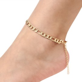 Yienate Figaro Anklet Bracelet Boho Gold Anklet Summer Beach Anklets Fashion Adjustable Anklet Foot Jewellery Gift for Women Girls