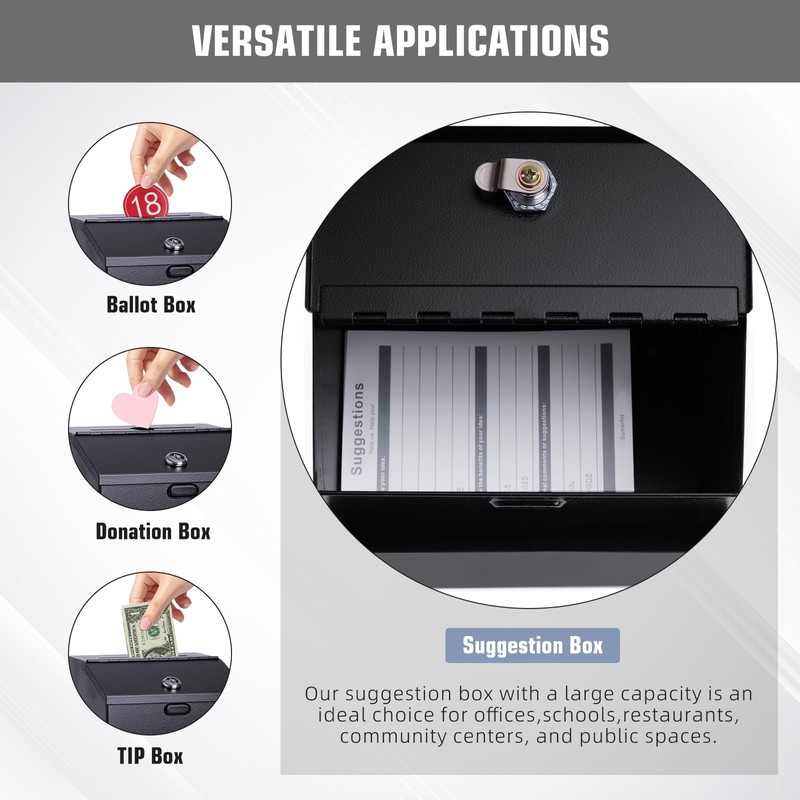 Suggestion Box with Slot and Lock & 50 Suggestion Sheets
