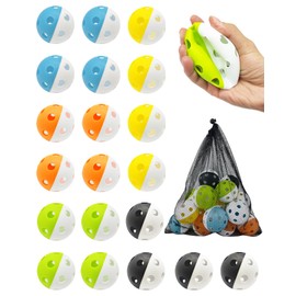 Tarutaru 20 Pack Plastic Practice Balls for Baseball & Softball - Soft Ball for Baseballs Hitting, Pitching, Batting Training, Lightweight Hollow Limited Flight Indoor & Outdoor Sport Diameter 2.83in