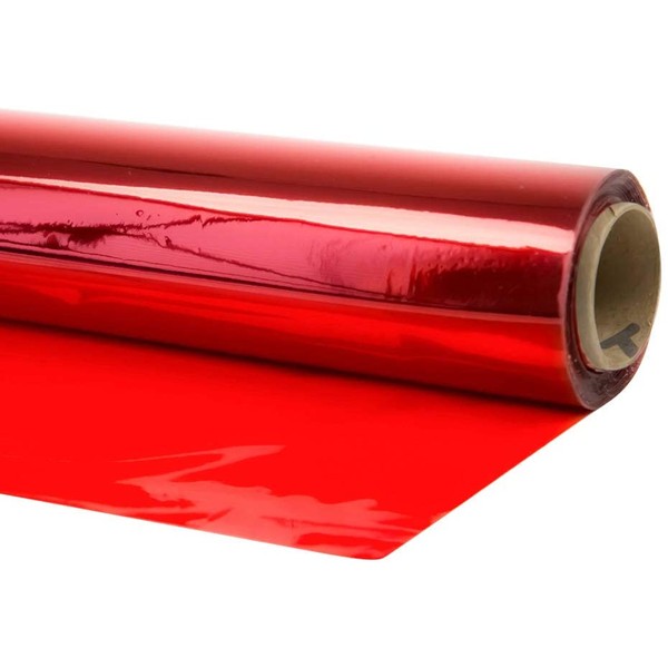 Cellophane Wrap (Red, 40" x 100') Red Mylar Sheet Cellophane Roll Great Wrapping Paper for Craft Basket