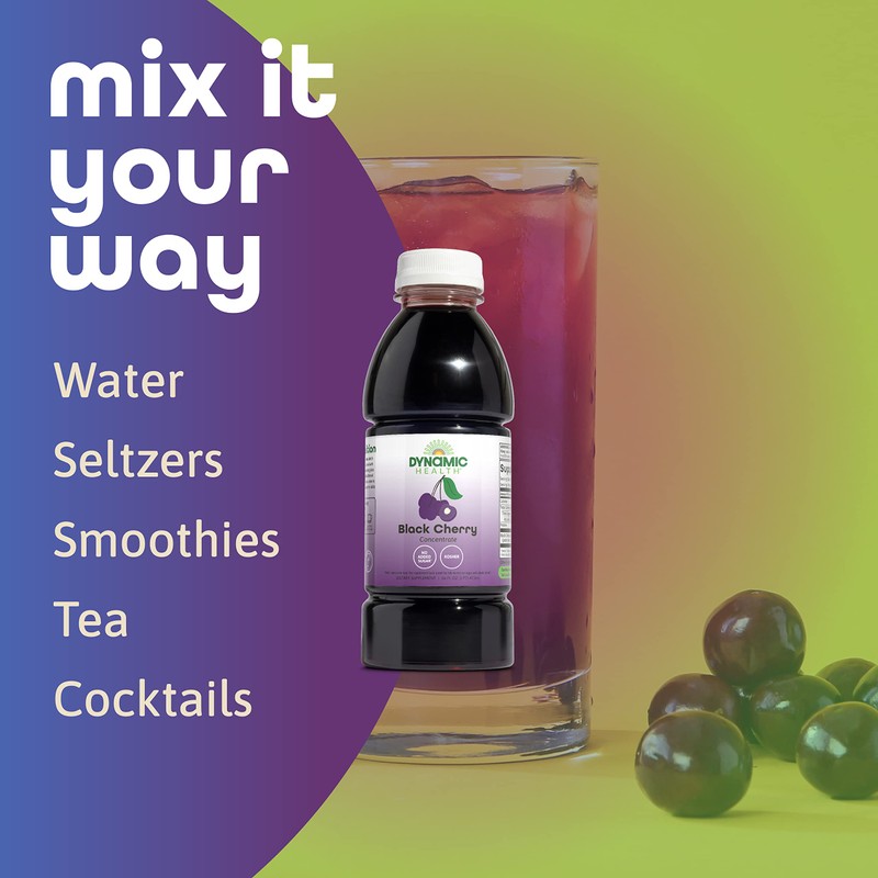 Dynamic Health 100% Pure Black Cherry Juice Concentrate, No Additives,