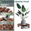 ZXZYHFTY Round Original Wooden Plant Stand with Wheels, 2 Packs