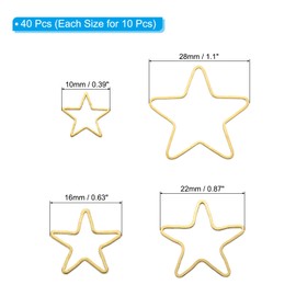 PATIKIL 40Pcs Open Bezel, 4 Sizes Star Resin Bezels Charm Pendants Open Back Bezels Alloy Hollow Frame Bulk for Resin Craft Making, Gold Tone