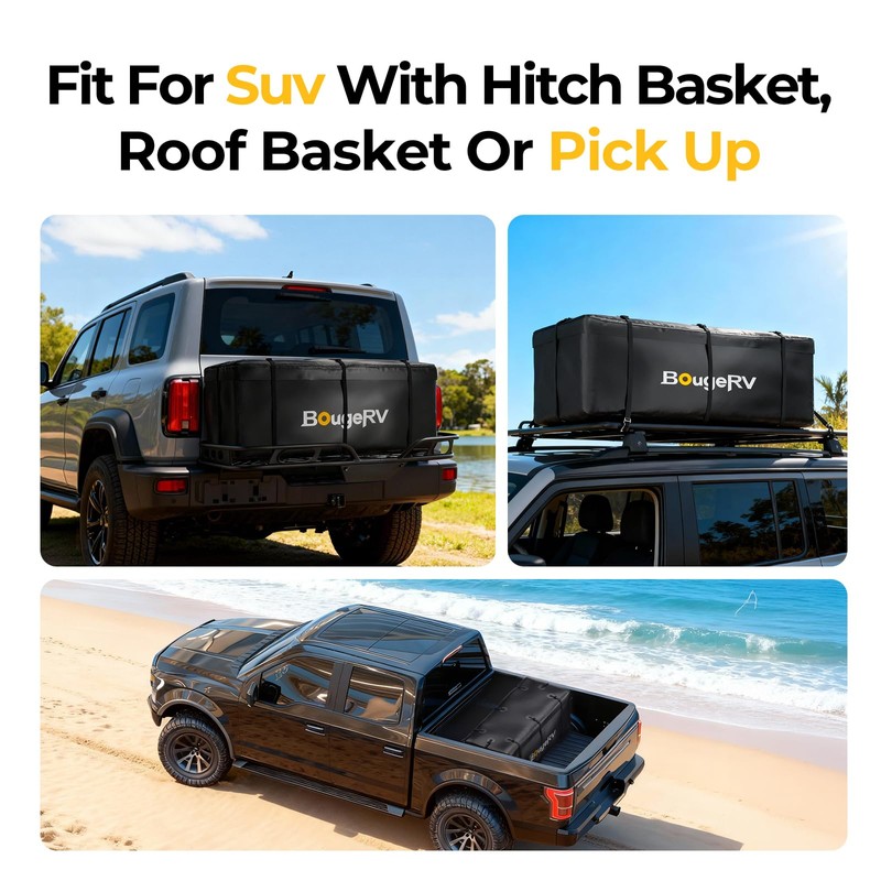 BougeRV Hitch Cargo Carrier Bag with Lock Waterproof Soft Shell