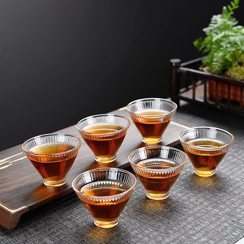 Rxcvkmw 6 piece set Japanese style Glass Tea Cup, Glass