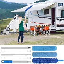 RV Awning Cleaning Mop, Any Bend Angle, 79 Inch Telescopic Awning Cleaner with 3 Reusable Awning Mop Pads for RV Awning Cleaning Camper, Truck, Trailer, Car