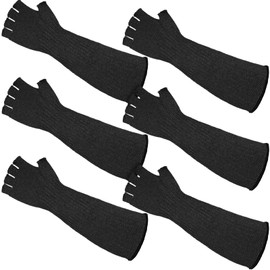 JenPen 3 Pairs Protective Arm Sleeves Arm Protectors for Thin Skin and Bruising Cut Resistant Sleeve Level 5 Burn Protection(Black,M)