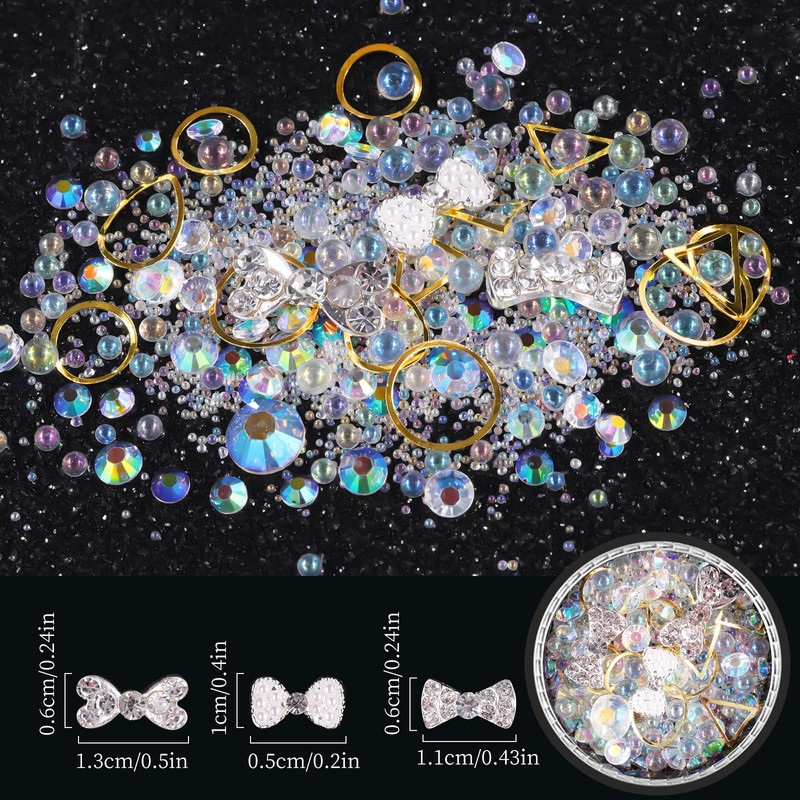 editTime 6 Wheels Mixed Sparkle Nail Art Rhinestones Diamonds Crystals