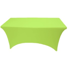 Gowinex 8ft Lime Stretch Spandex Table Cover Tablecloth for Rectangular Fitted Folding Table