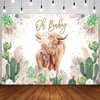 Sensfun Highland Cow Baby Shower Backdrop Oh Baby Party Decorations
