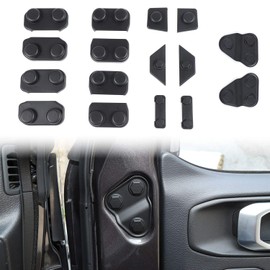 Voodonala Cubierta protectora para tornillos de puerta Jeep JL para Jeep Wrangler JL JLU Gladiator JT, ABS negro, 16 piezas