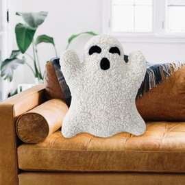 KoMico 12 Inch Ghost Pillow, Decorative Spooky Ghost Cushion Throw for Sofa Bed Couch Home Decor, Cute Boo Pillow for Living Room Decor(11.81 x 7.87 Inch)