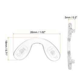 HARFINGTON 3 Pairs Eyeglass Nose Pad 5mm Thickness Silicone Anti-Slip Glasses Nose Grips U Shaped Glasses Nose Pads for Plastic Frames Glasses Sunglasses, Clear