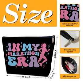 Ythuil In My Marathon Era Makeup Bag, Running Gifts for Women Female Sister BFF Friend Runner Lovers Parkrun, Marathon Cycling Lovers Gifts, Cosmetic Bag for Purse