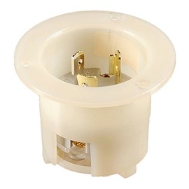 Flanged Inlet Twist-Lock NEMA L5-20R Easy Assembly - Durable Nylon Construction - WBL520R - Rewireable