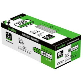 meite F35 18 Gauge 1-3/8 Inch Galvanized Brad Nail Ideal for Upholstery, Trims, Molding, Woodworking 5,000 PCS/Box (1 Box)