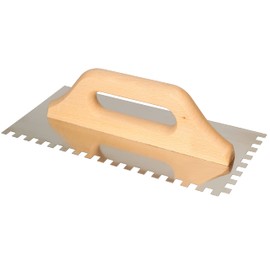 KOTARBAU® Stainless Steel 280 x 130 mm Trowel 8 x 8 mm with Wooden Handle