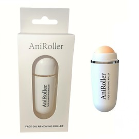 AniRoller Reusable Face Oil Absorbing Roller – Volcanic Stone Skincare Tool for Oily Skin, Shine Control & Matte Finish – Compact and Travel-Friendly (White)