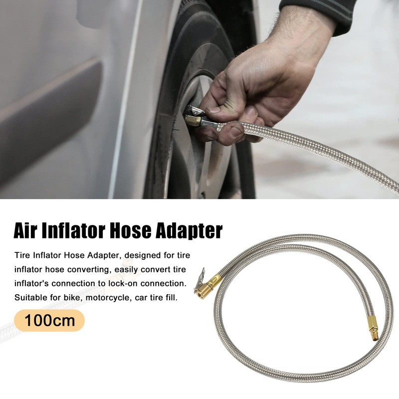 X AUTOHAUX 100cm 39" Car Tire Air Inflator Hose Adapter