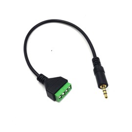 Qaoquda Gold Plated 3.5mm (1/8") 4 Pole Stereo TRRS Audio Balanced Male Jack to AV 4 Pin Screw Video Balun Terminal Adapter Connector Cable 30cm/1FT (3.5mm M/4pin)