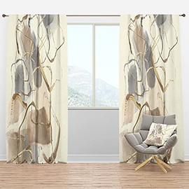 DesignQ Blackout Curtains 'Gold Glam Squares VIII' Curtains for Bedroom, Curtains for Living Room, Curtains & Drapes - Thermal Insulated -Single Panel -52x90