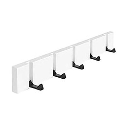 LSDZHK Invisible Coat Hook Behind The Door, Wooden Wall Mounted Coat Rack Wall Hanging Coat Hanger Row Hook Coat Rack to Hang Coats, Scarves, Purses and More (50CM - 5 Hooks)