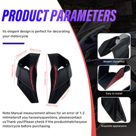 Fixed Spoilers for Yamaha R7 2021 2022 2023, Motorcycle Fairing for R7, Durable ABS Plastic Easy Installation of Yamaha R7 Winglet (Bright Black)
