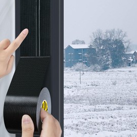 MILEQEE Cloth Duct Window Seal Strip Tape for Winter, 1.89in x 33FT, Weather Stripping Sealing Insulation Tape for Windows and Door, Easy Tear Sealer Draft Blocker Black