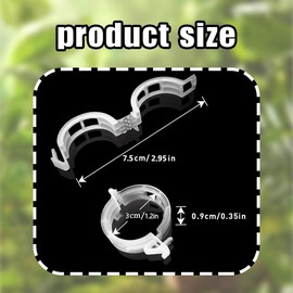 100 Counts Plant Support Clips, Tomato Plastic Trellis Clips, Garden Support Clips for Grape Tomato Vine Vegetables Plants for Upright and Healthy Growth, White