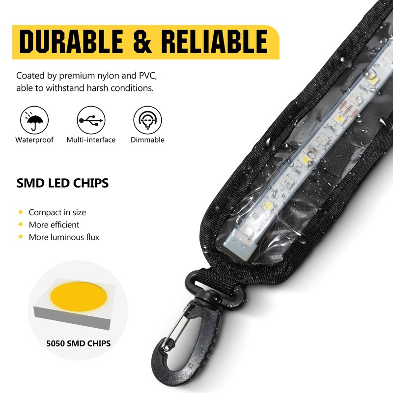 LED Awning Light Strip 12V LED Flexible Strip with Amber