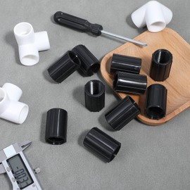 Qulkws 10 Pack Sprinkler Riser Extension Sprinkler Risers 1/2 Inch Double Female Threaded Coupling Threaded Fitting NPT Coupling Irrigation System Accessories for Yard Lawn Garden(Black)