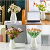 Flower Vase, Unbreakable PE Plastic Durable Decorative Small White Vase