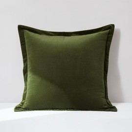Lush Decor x Chuks Collins Terran Velvet Euro Sham Cover Single 26" W x 26" L Green - Velvet Throw Pillow - Euro Pillow Covers - Glam Decorative Pillows for Bed - Luxury Home Decor