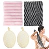 2 Pieces Rectangular Bath Towels And 2 Pieces Bath Wipes,