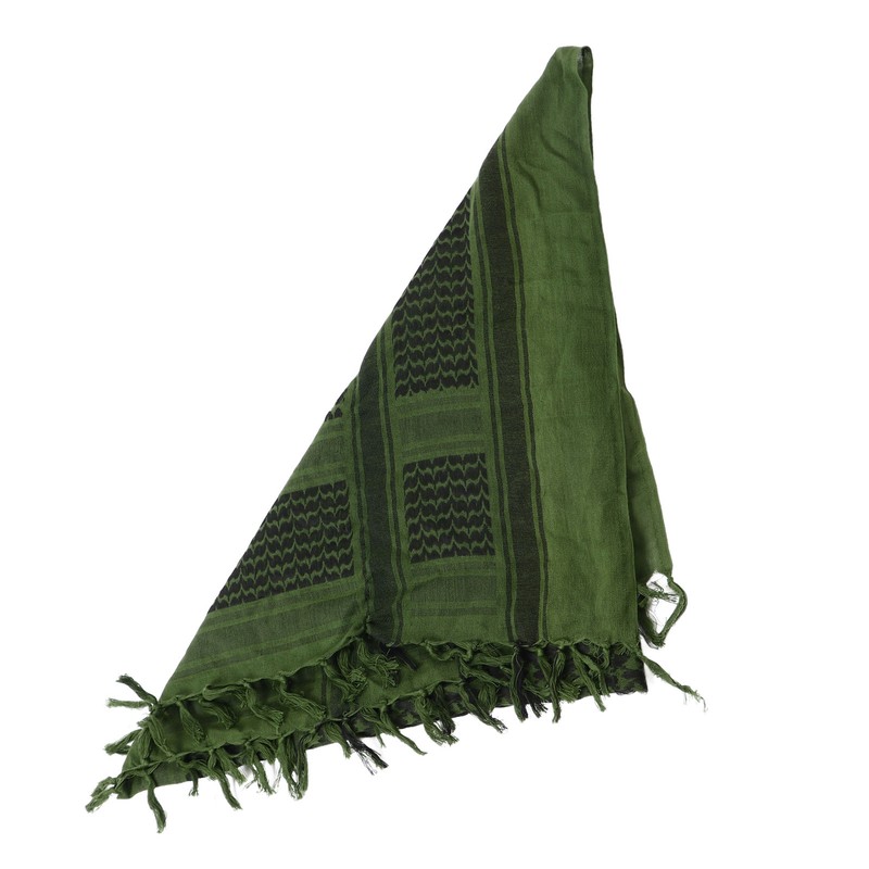 Scarf Head Wrap Breathable Kerchief Comfortable Shawl Green with Tassels