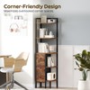 YATINEY Corner Shelf Stand, 5-Tier Corner Bookshelf with 3 Drawers,