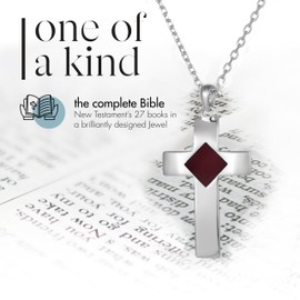 Nano Bible Cross Necklace for Women – 925 Sterling Silver with Entire Holy KJV New Testament – Religious Christian Jewelry Gift for Her for Christmas, Birthday, or Anniversary for Wife or Girlfriend