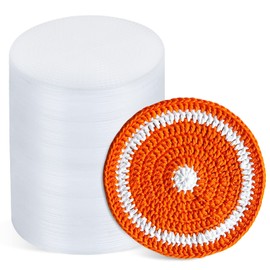 Milkary Plastic Mesh Canvas Sheets, 100 Pcs Circle Plastic Mesh Sheets 4.5" Plastic Canvas for Embroidery, Acrylic Yarn Crafting, Knitting Project, DIY Craft