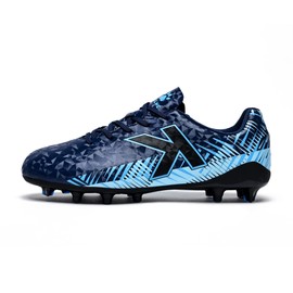 KELME Blaze Youth Soccer Cleats, Men Women Outdoor Soccer Shoes, Firm/Artificial Ground Football Baseball Boots Blue-Black US Size 8