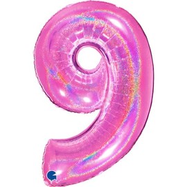 Grabo 619GHF-P Superloon Glitter Holographic 40 inch Fuchsia One Size
