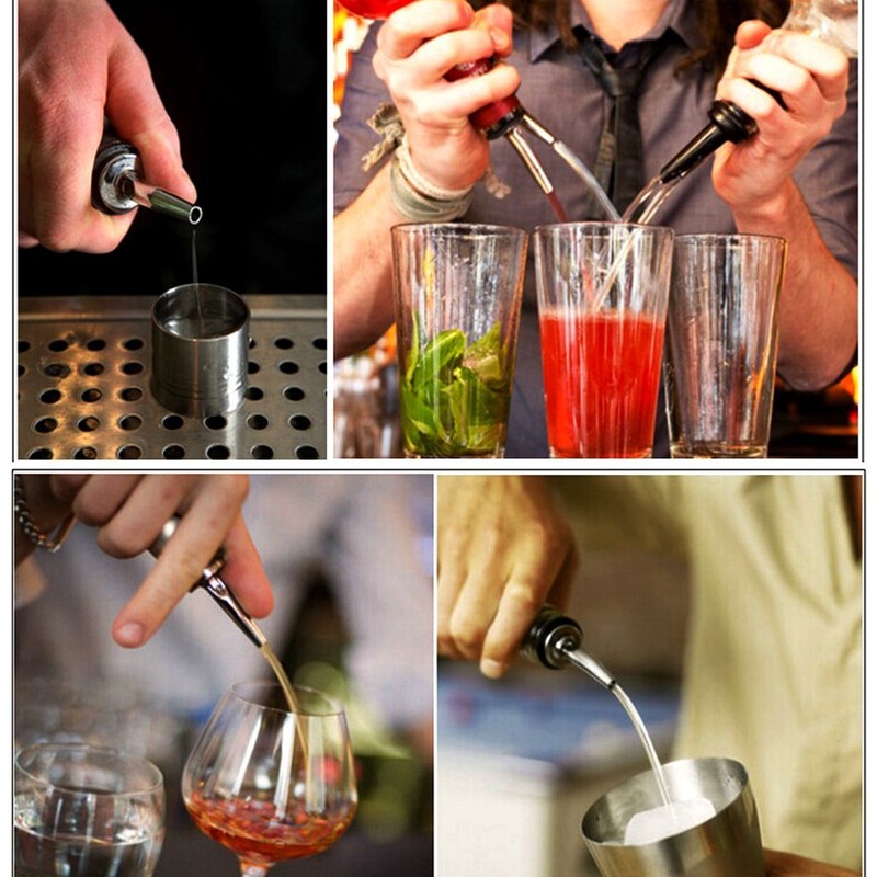 Gankarii Pack of 6pcs Stainless Steel Freeflow Pourer Spirit Pourer,