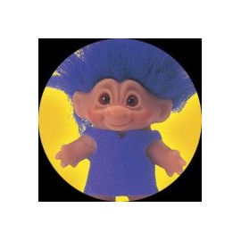 Trolls Purple Troll Yellow Background Button TB1869