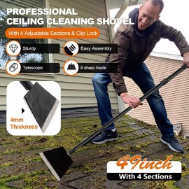 Smarkey Adjustable Long Handle Garden Shovel-Ice Scraper,Snow Flat Shovel-Weed Removal T