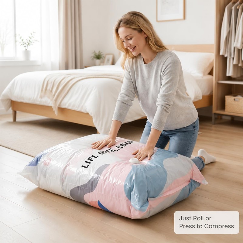 2-Pack (L) Better Life Space Bags – No-Pump Vacuum Storage