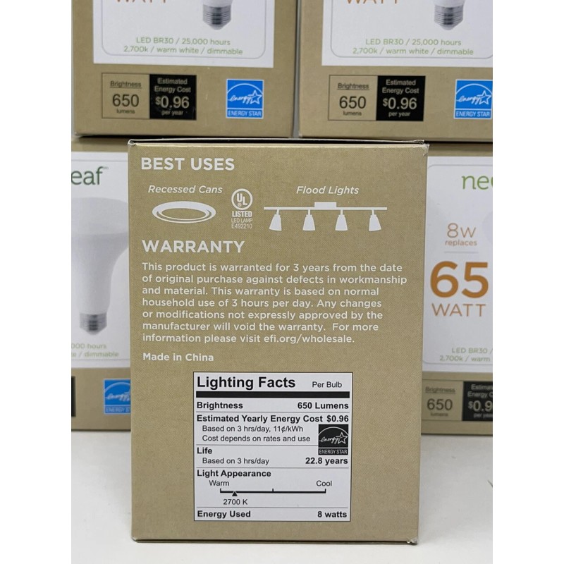 New Leaf (LOT OF 6) NewLeaf Dimmable LED Warm White