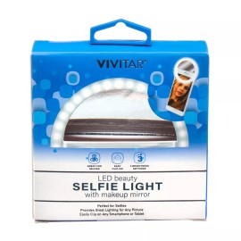 Vivitar LED Beauty Selfie Light with Makeup Mirror NEW