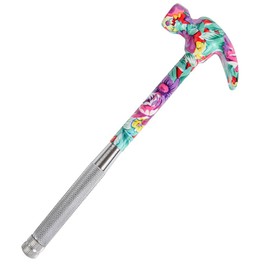 Home-X 6-in-1 Floral Hammer – Multifunctional Hammer with Screwdrivers Inside | Includes Slotted Flat Head, Phillips, Flat Head 2, and Hammer Cup | Portable Mini Hammer Tool (Pink)