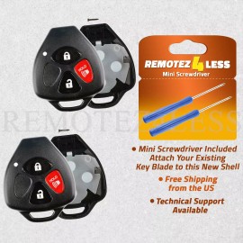 Remotez4less 2 For 2006 2007 2008 2009 2010 2011 2012 Replacement Toyota Rav4 Shell Case Pad