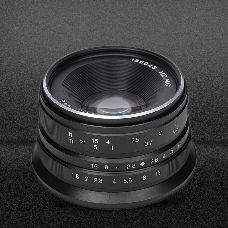 25mm F1.8 Manual Focus Lens for Fuji FX Mount Black